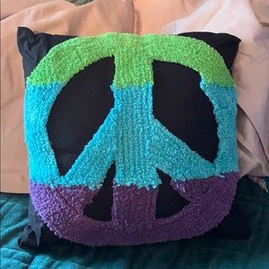 Textured Peace Sign Square Pillow! ☮️